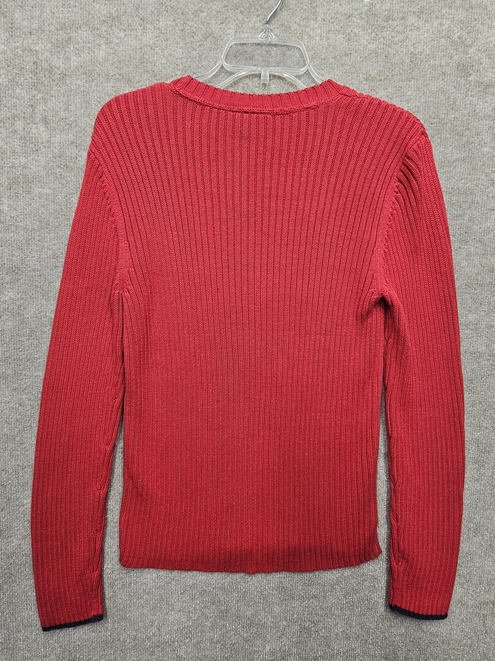 Y2K Polo Jeans Co Ralph Lauren XL Red American Flag Cotton Ribbed Sweater - Picture 11 of 13